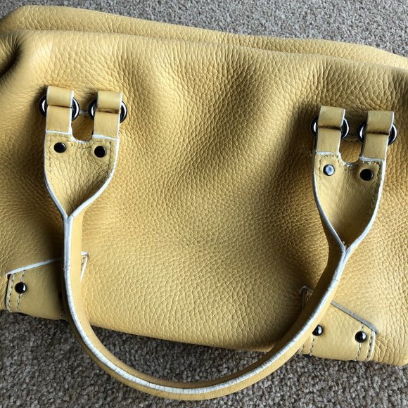 Cole Haan Village Satchel, Yellow Pebble Leather - Picture 7 of 16